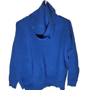 Chic Blue Calvin Klein Performance Waffle-Knit Turtle Neck